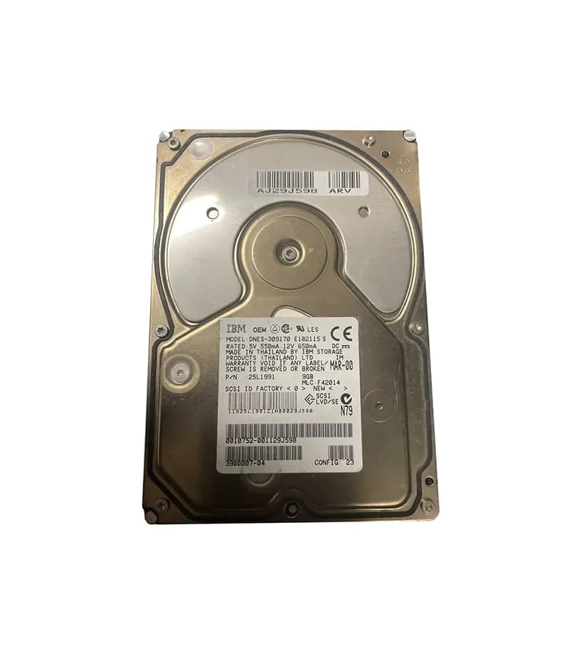 25L1991 - IBM 9.1GB 7200RPM U2W SCSI 80-Pin 2MB 3.5-in HDD