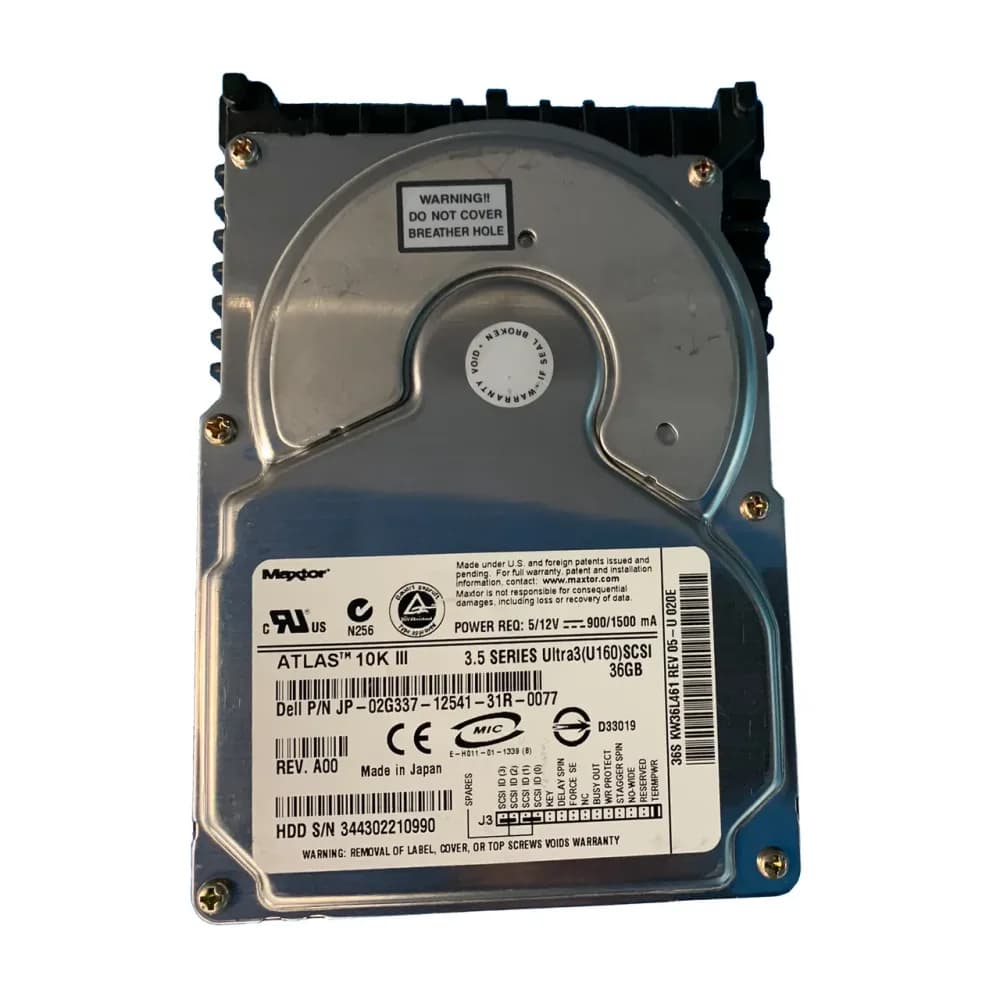 2G337 - Dell 36GB 10000RPM SCSI 160MB/s 3.5-in Hard Drive