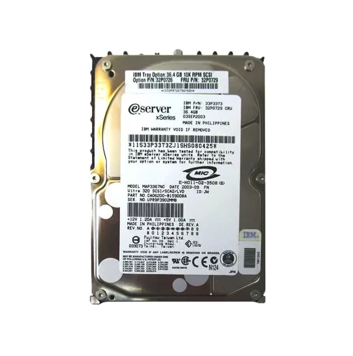 32P0726 - IBM 36.7GB 10000RPM SCSI 320MB/s 3.5-in Hard Drive