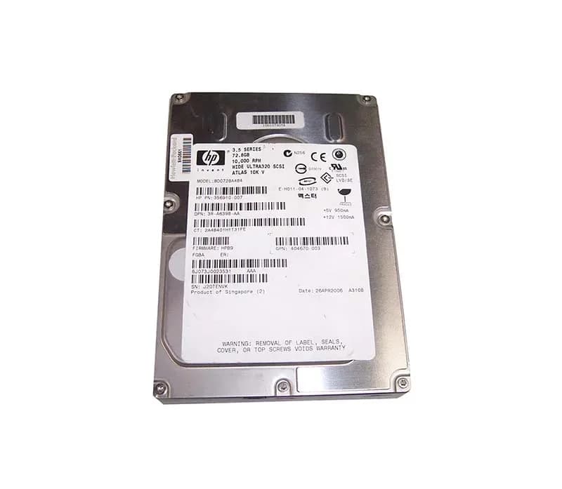 356910-007 - HP 72.8GB 10000RPM SCSI 320MB/s 3.5-in Hard Drive