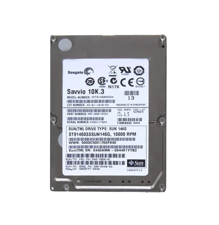 390-0448-03 - Sun 146GB 10000RPM SAS 6Gb/s SFF 2.5-Inch Hard Drive