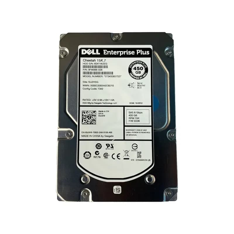 3J3K9 - Dell 450GB 15000RPM SAS 6Gb/s 3.5-in HDD with Tray