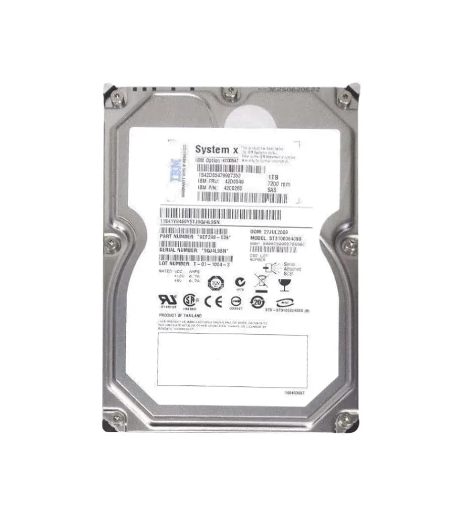 42C0280 - IBM 1TB 7200RPM SAS 6Gb/s 3.5-in Hard Drive