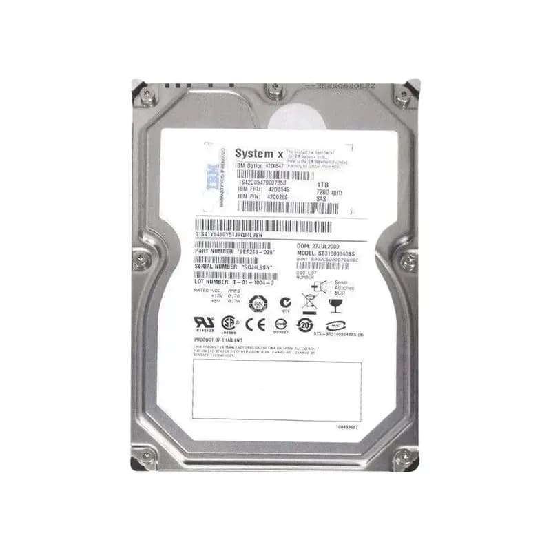 42D0549 - IBM 1TB 7200RPM SAS 3Gb/s 3.5-inch Hard Drive