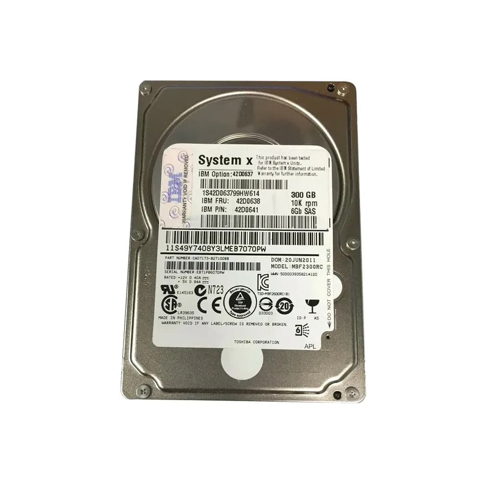 42D0641 - IBM 300GB 10000RPM SAS 6Gb/s 2.5-Inch Hard Drive