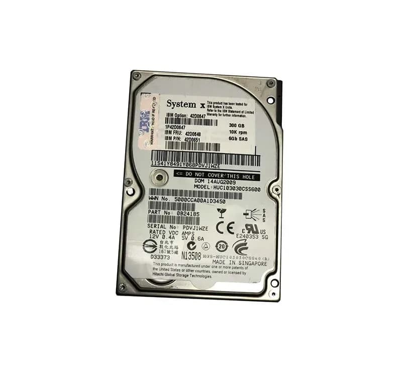 42D0648 - IBM 300GB 10000RPM SAS 6Gb/s 64MB Cache 2.5-Inch Hard Drive
