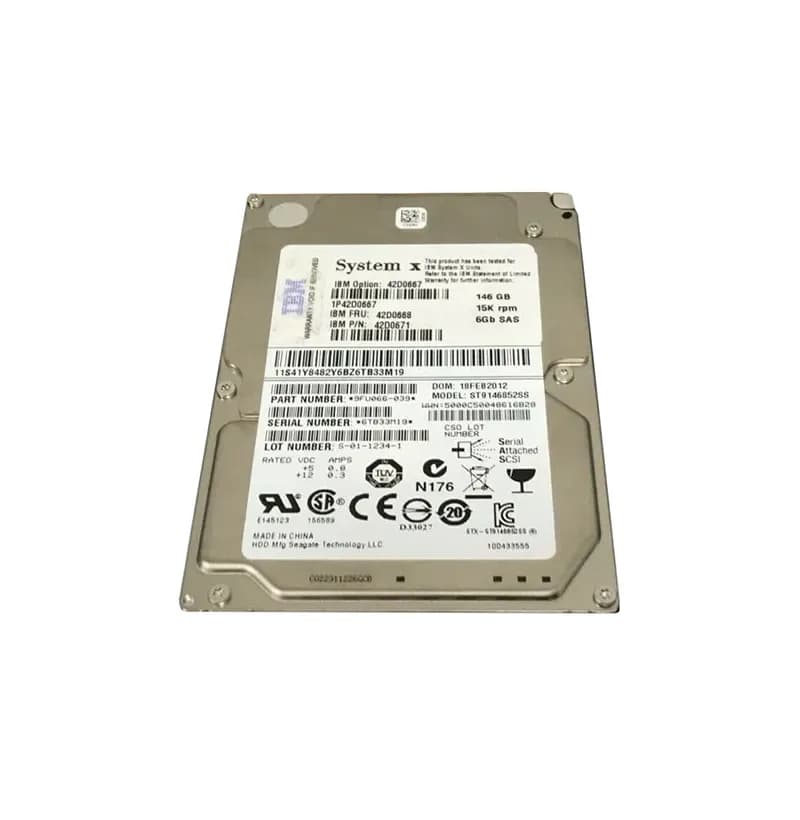 42D0668 - IBM 146GB 15000RPM SAS 6Gb/s 2.5-in Hard Drive