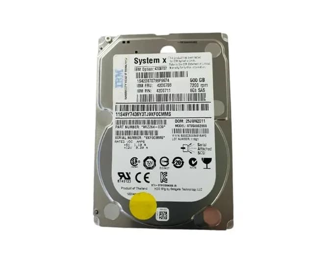 42D0708 - IBM 500GB 7200RPM SAS 6Gb/s 2.5-in Hard Drive