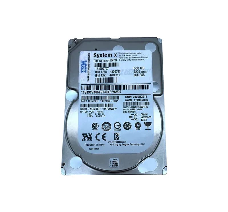 42D0711 - IBM 500GB 7200RPM SAS 6Gb/s 2.5-in Hard Drive