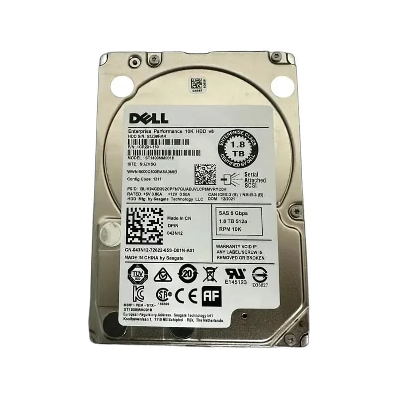 43N12 - Dell 1.8TB 10000RPM SAS 2.5-Inch Hard Drive