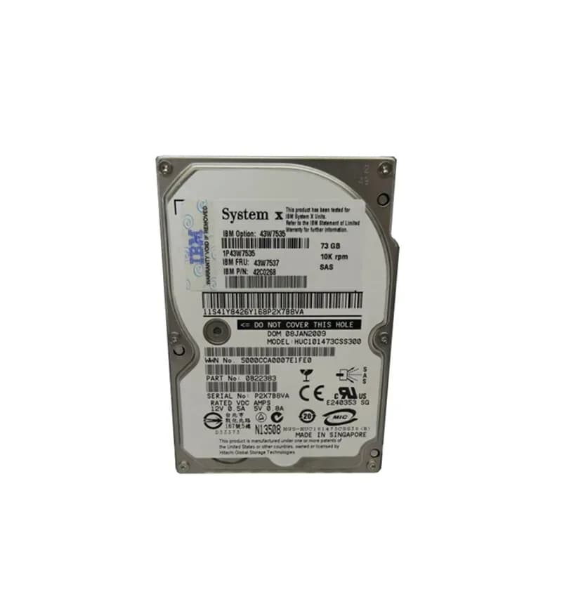 43W7535 - IBM 73.4GB 10000RPM SAS 3Gb/s 2.5-in Hard Drive