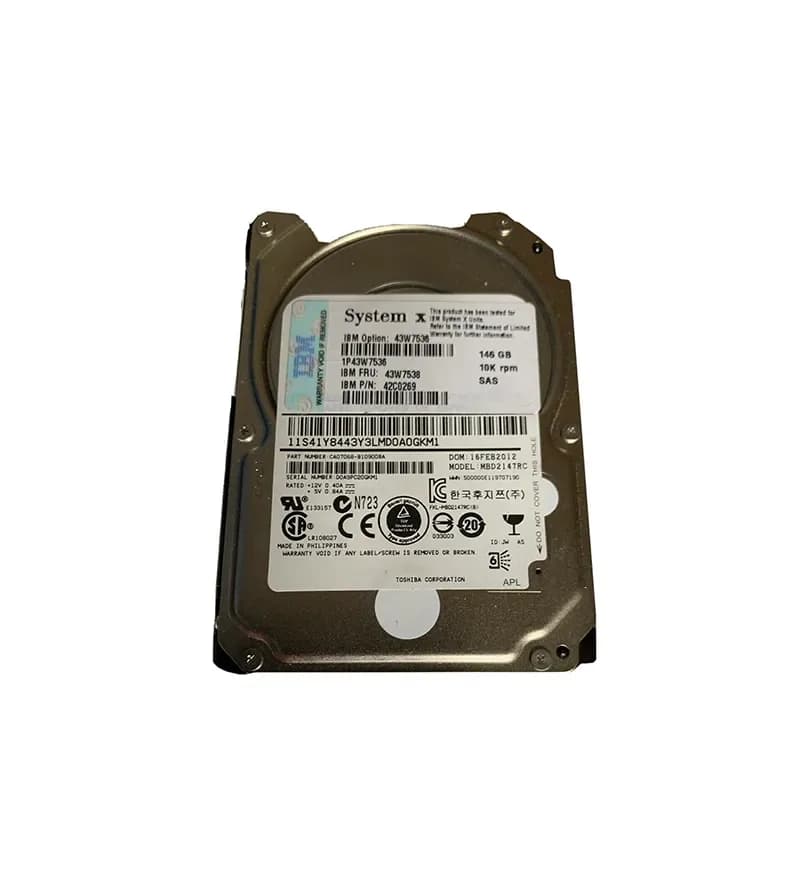 43W7536 - IBM 146GB 10000RPM SAS 6Gb/s Hot Swap 2.5-in HDD