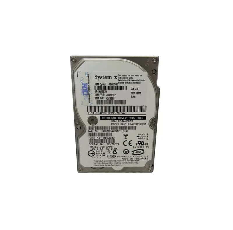 43W7537 - IBM 73GB 10000RPM SAS 3Gb/s 2.5-in Hard Drive