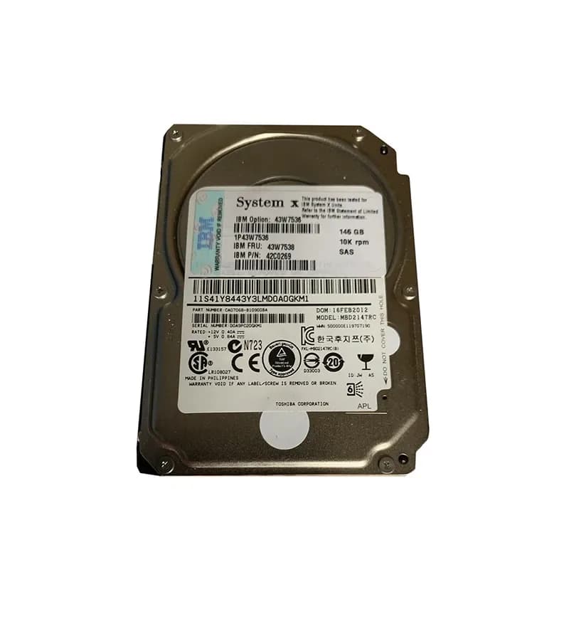 43W7538 - IBM 146GB 10000RPM SAS 6Gb/s Hot Swap 2.5-in HDD