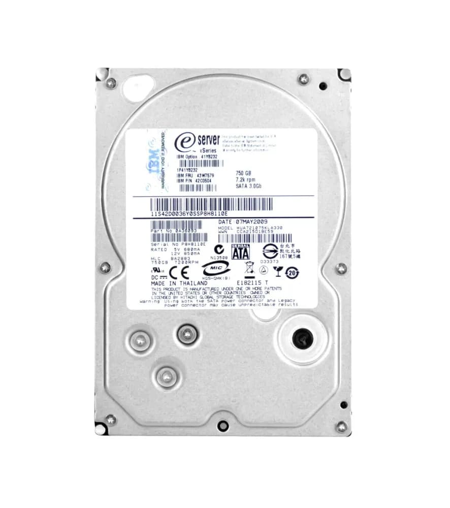 43W7579 - IBM 750GB 7200RPM SATA 3Gb/s 3.5-in Hard Drive