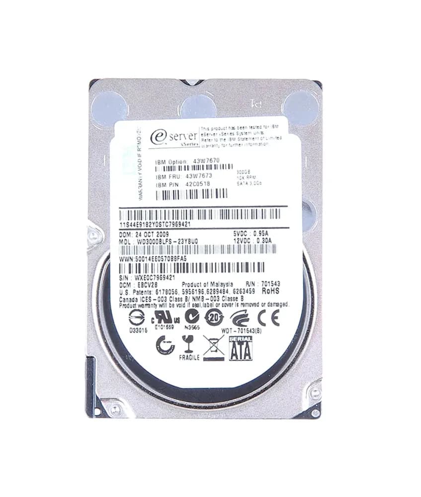 43W7670 - IBM 300GB 10000RPM SATA 3Gb/s 2.5-in Hard Drive