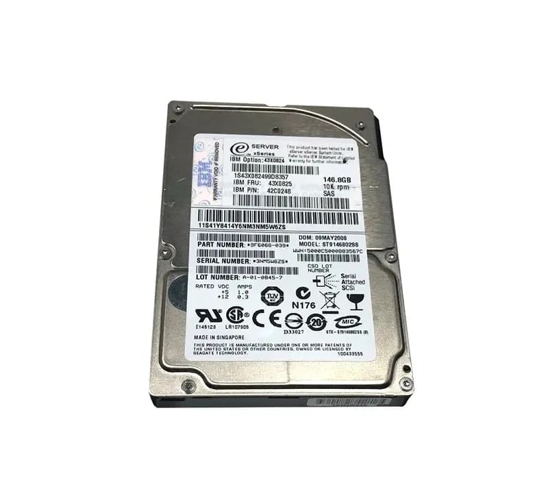 43X0824 - IBM 146GB 10000RPM SAS 3Gb/s 2.5-in Hard Drive