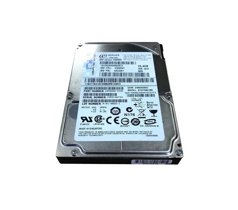 43X0845 - IBM 73.4GB 15000RPM SAS 3Gb/s 16MB Cache 2.5-in HDD
