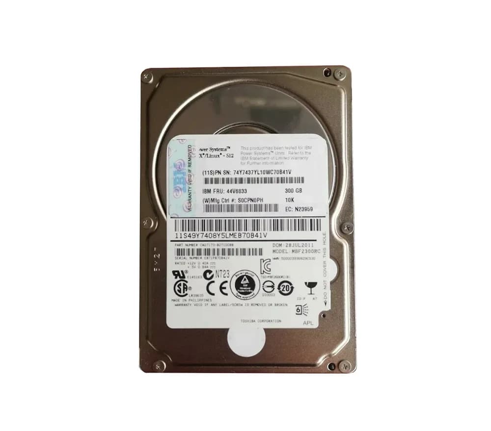 44V6833 - IBM 300GB 10000RPM SAS 6Gb/s Hot Swap 2.5-in HDD