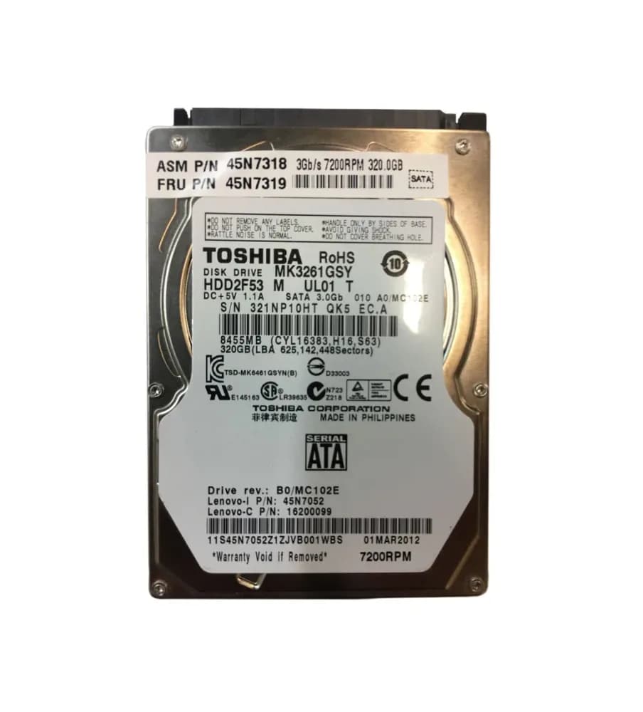 45N7318 - IBM 320GB 7200RPM SATA 3Gb/s 2.5-in Hard Drive