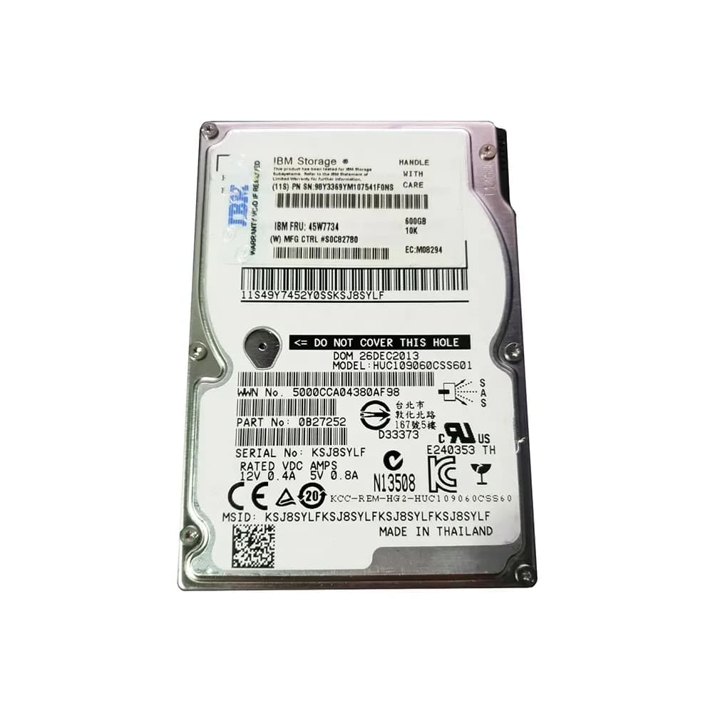 45W7734 - IBM 600GB 10000RPM SAS 6Gb/s 2.5-Inch Hard Drive