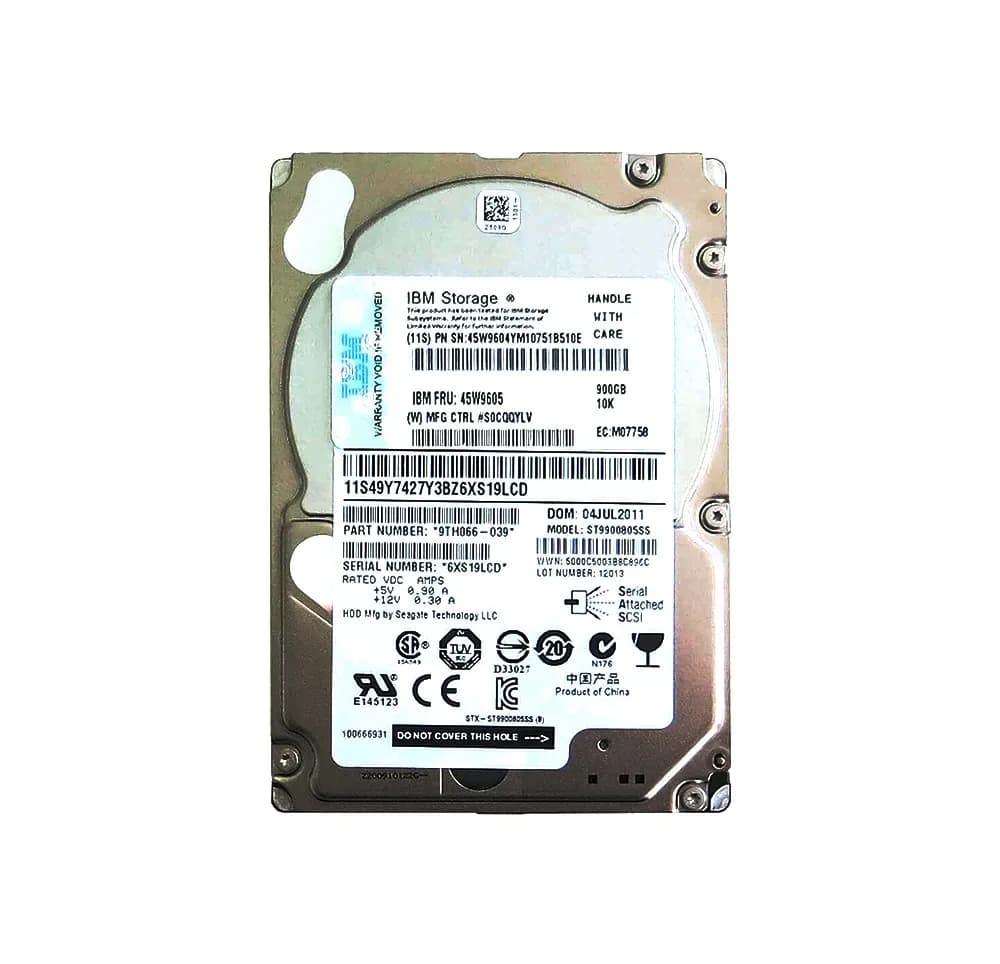 45W9605 - IBM 900GB 10000RPM SAS 6Gb/s Hot Swap 2.5-in HDD