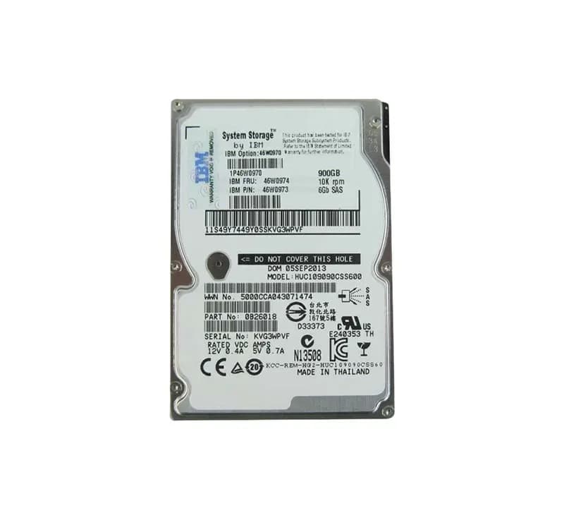 46W0974 - IBM 900GB 10000RPM SAS 6Gb/s 2.5-Inch Hard Drive