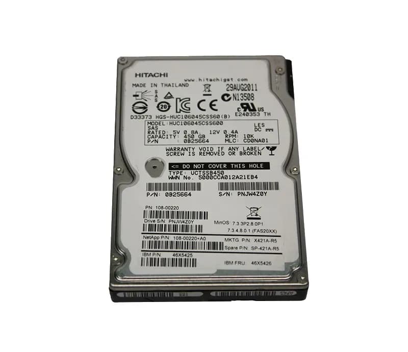 46X5425 - IBM 450GB 10K SAS 6Gb/s 64MB 2.5-in HDD with Tray