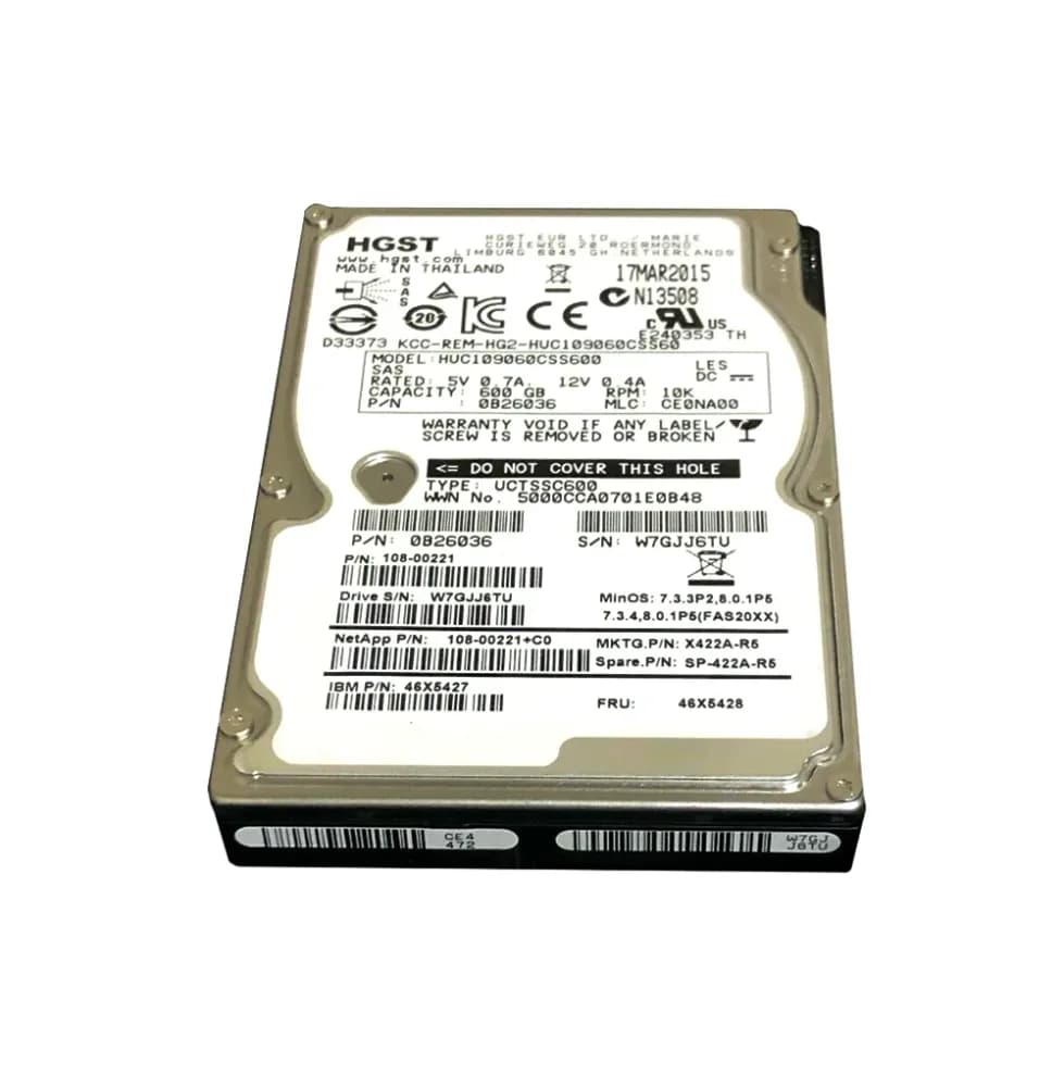 46X5427 - IBM 600GB 10000RPM SAS 6Gb/s 64MB Cache 2.5-Inch Hard Drive