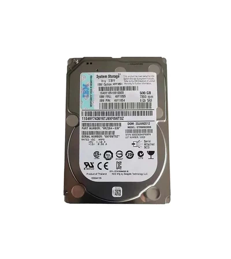 49Y1854 - IBM 500GB 7200RPM SAS 6Gb/s 2.5-in Hard Drive