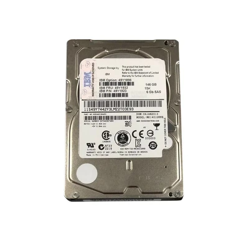 49Y1896 - IBM 146GB 15000RPM SAS 6Gb/s Hot Swap 2.5-in HDD