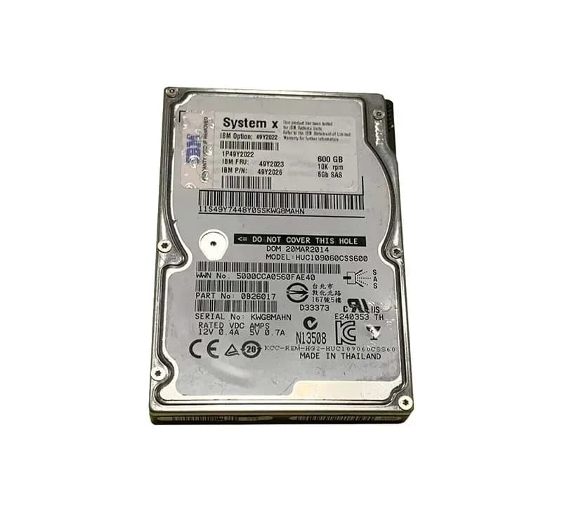 49Y2022 - IBM 600GB 10000RPM SAS 6Gb/s Hot Swap 2.5-in HDD