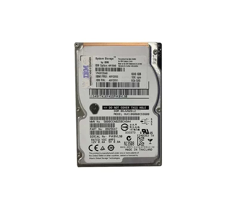 49Y2052 - IBM 600GB 10000RPM SAS 6Gb/s 2.5-in Hard Drive