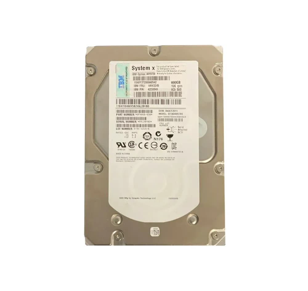 49Y3729 - IBM 600GB 15000RPM SAS 6Gb/s Hot Swap 3.5-in HDD