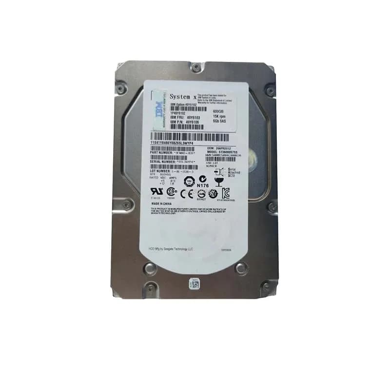 49Y6106 - IBM 600GB 15000RPM SAS 6Gb/s Hot Swap 3.5-in HDD