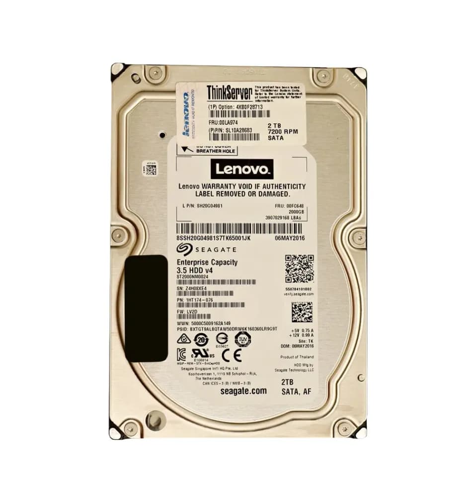 4XB0F28713 - Lenovo 2TB 7200RPM SATA 6Gb/s 3.5-in Hard Drive