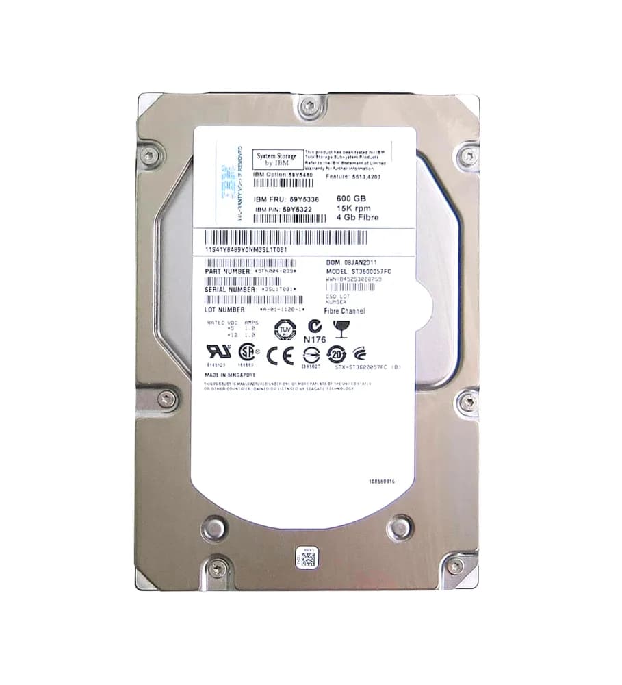 59Y5322 - IBM 600GB 15000RPM Fibre Channel 4Gb/s 3.5-in Hard Drive