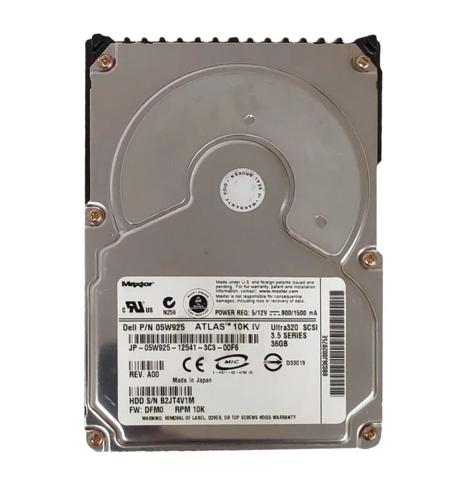 5W925 - Dell 36GB 10000RPM SCSI 320MB/s 3.5-in Hard Drive