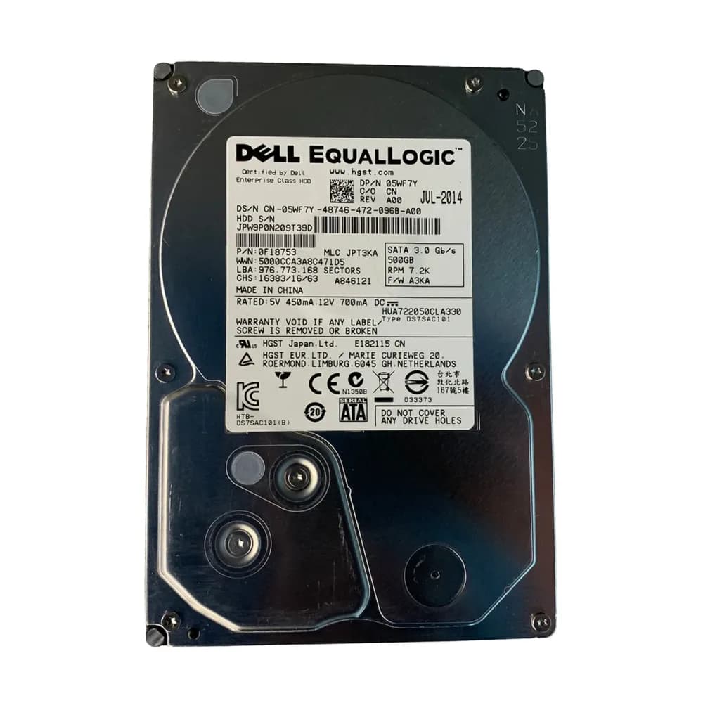 5WF7Y - Dell 500GB 7200RPM SATA 3Gb/s 3.5-in Hard Drive