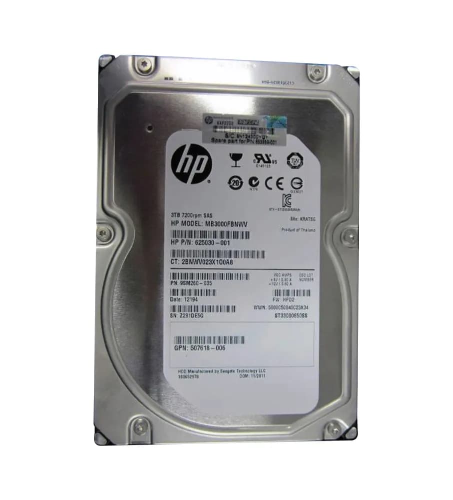 625030-001 - HP 3TB SAS 7200RPM 3.5-Inch Hard Drive