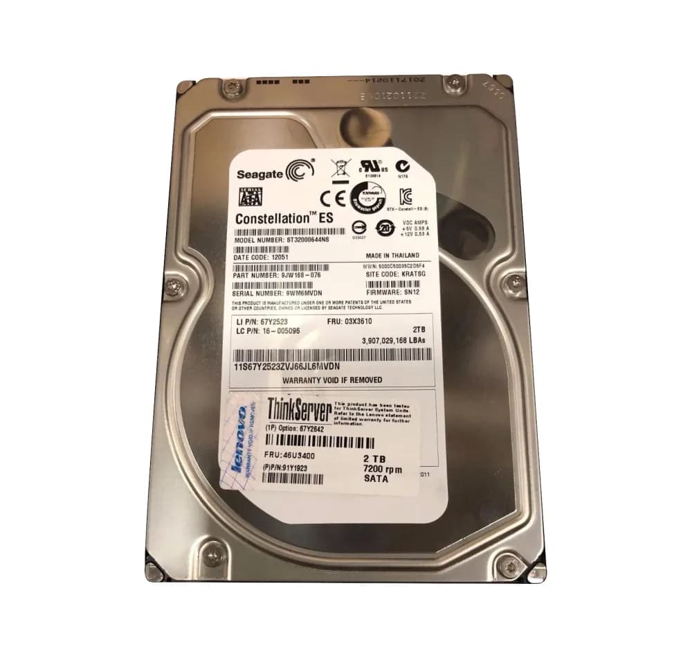 67Y2642 - Lenovo 2TB 7200RPM SATA 3Gb/s 3.5-in Hard Drive