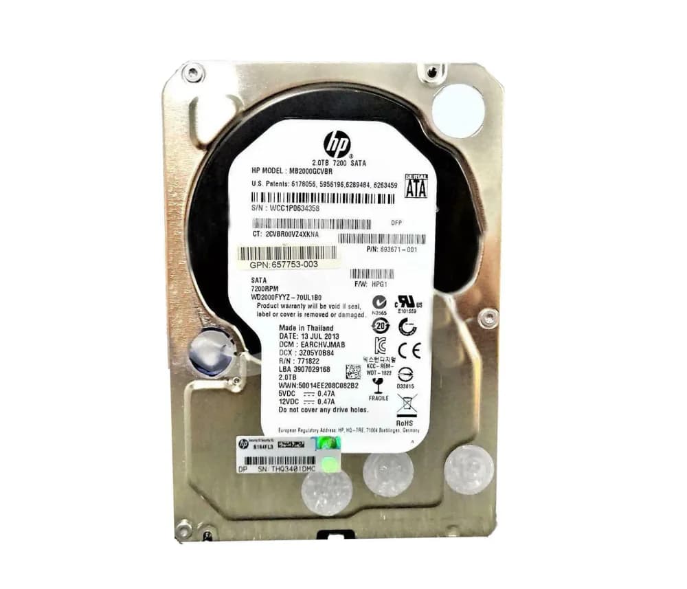 693671-001 - HP 2TB 7200RPM SAS 6Gb/s 3.5-inch Hard Drive