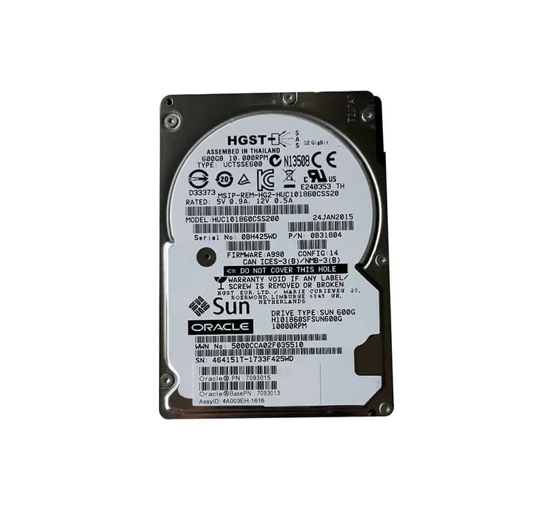 7093015 - Oracle 600GB 10000RPM SAS 12Gb/s 2.5-in Hard Drive