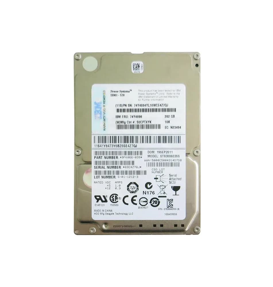 74Y4884 - IBM 283GB 10000RPM SAS 6Gb/s 2.5-in Hard Drive