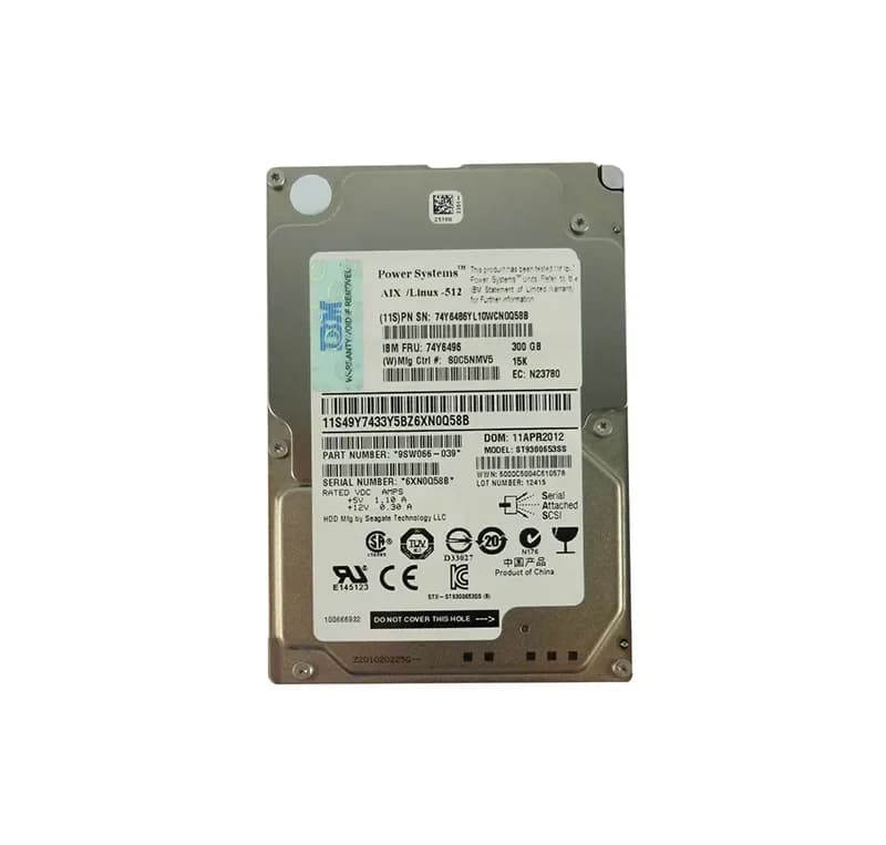 74Y6486 - IBM 300GB 15000RPM SAS 6Gb/s 2.5-in Hard Drive