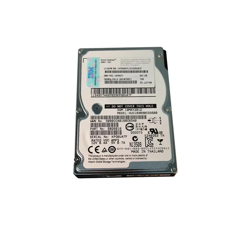 74Y9271 - IBM 857GB 10000RPM SAS 6Gb/s 2.5-Inch Hard Drive