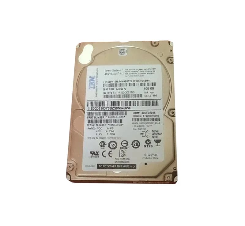 74Y9272 - IBM 900GB 10000RPM SAS 6Gb/s 2.5-in Hard Drive
