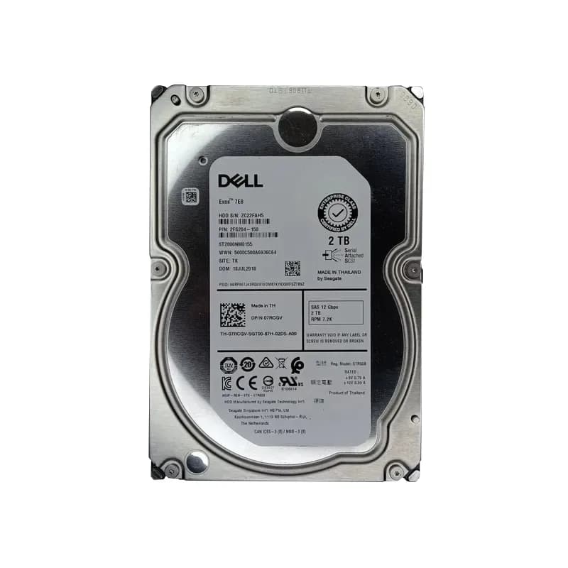 7RCGV - Dell 2TB 7200RPM SAS 12Gb/s 3.5-Inch Hard Drive