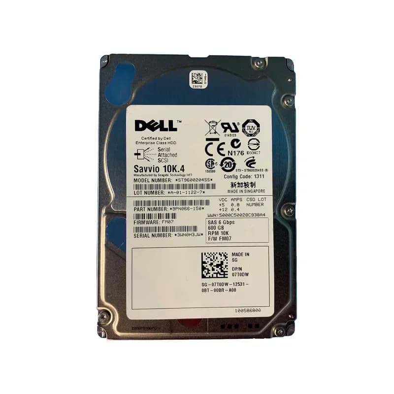 7T0DW - Dell 600GB 10000RPM SAS 2.5-Inch Hard Drive