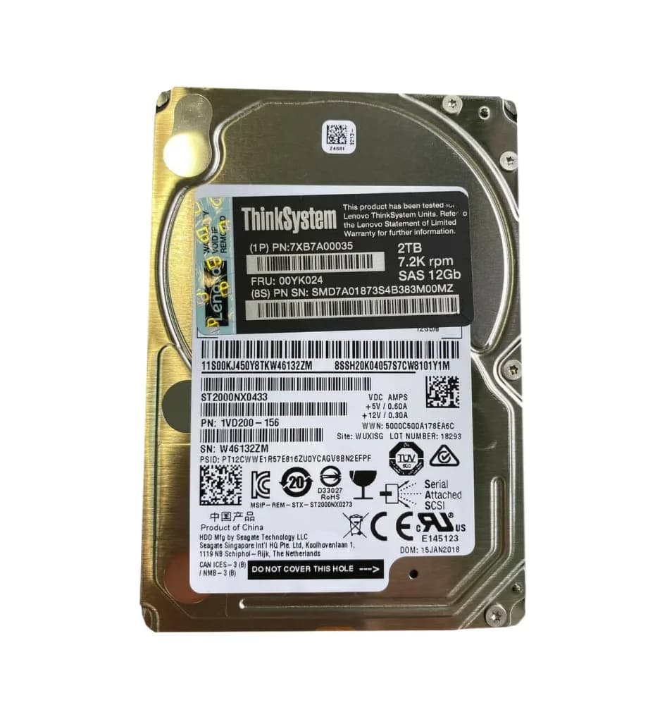 7XB7A00035 - Lenovo 2TB 7200RPM SAS 12Gb/s 2.5-in Hard Drive